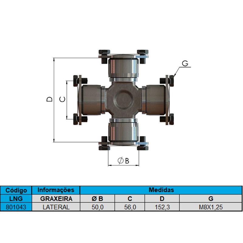 Cruzeta Cz-257 Volvo F88 231519 - LNG - Acessórios para Ônibus e